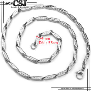 Dây chuyền nam hỏa tiển inox, bán dây chuyền nam đẹp giá rẻ hàn quốc,