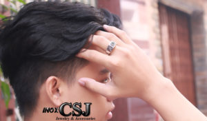 nhẫn nam inox cao cấp, bán nhẫn nam kiểu xọc xéo sang trọng giá rẻ ,