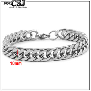 Lắc tay nam inox lặc đôi , vòng tay inox nam lặc đôi đẹp giá rẻ không đen,