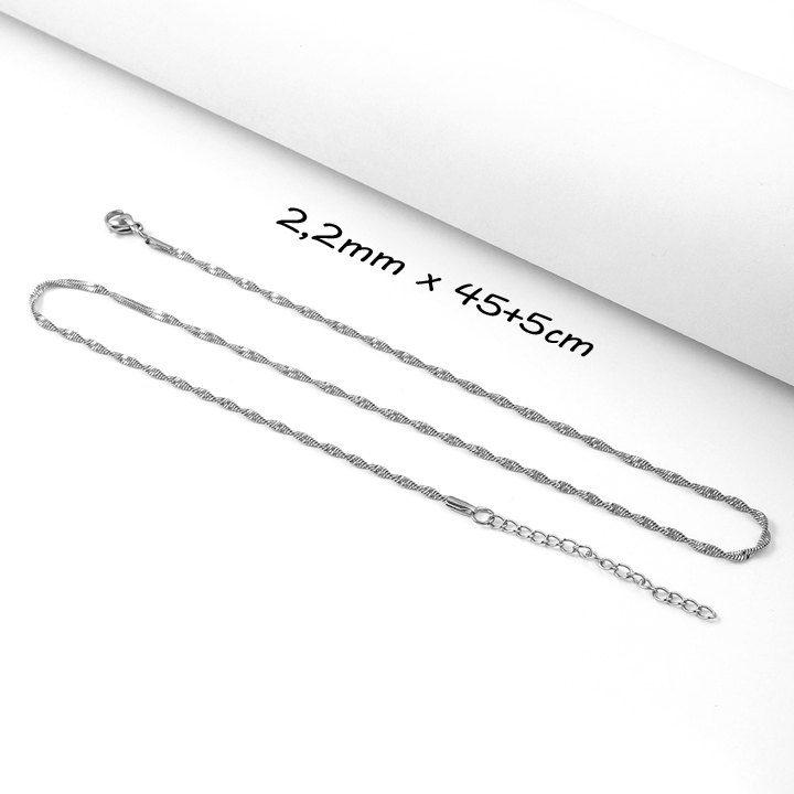D029a Dây chuyền nữ inox kiểu xoắn