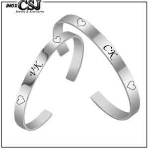vòng tay cặp inox VK CK, vòng tay đôi inox khắc theo yêu cầu