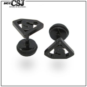 CSJ chuyên bán bông tai inox superman sơn đen cao cấp,