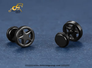 bông tai inox ngôi sao màu đen cá tính