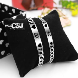 CSJ chuyên bán sỉ lẻ lắc tay cặp đôi inox ox bx ông xã bà xã đẹp đầy ý nghĩa