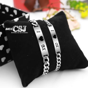 lắc tay cặp đôi inox OX BX