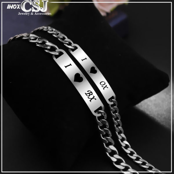 lắc tay cặp đôi inox OX BX