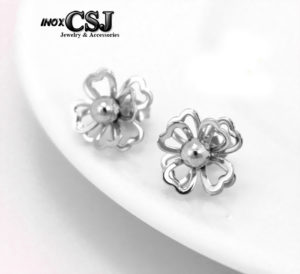 bông tai nữ inox hoa trà đẹp hàn quốc