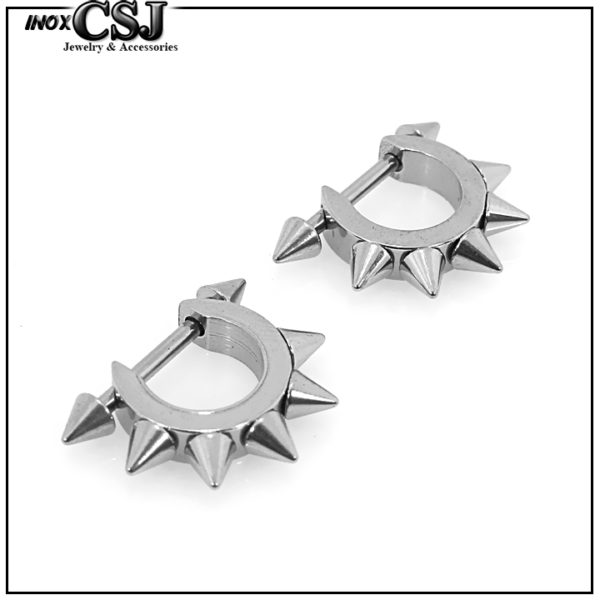 bông tai inox kiểu gai độc đáo cá tính mang phong cách Hàn Quốc