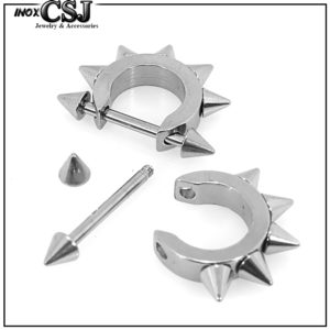 bông tai inox kiểu gai độc đáo cá tính mang phong cách Hàn Quốc
