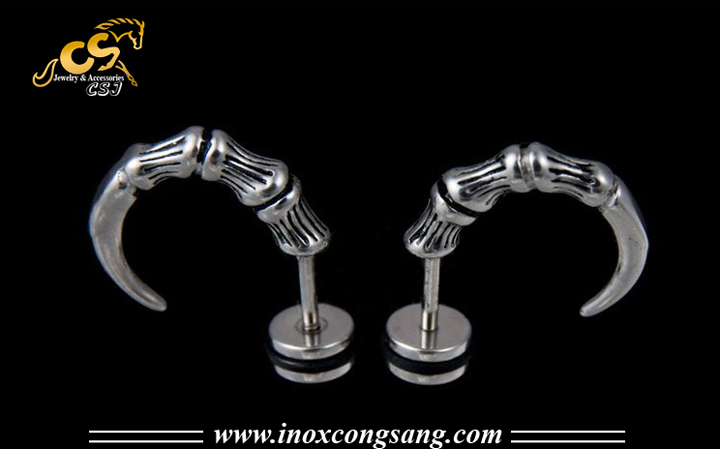 bông tai nam inox móng vút chim đại bàng độc đáo đầy cá tính