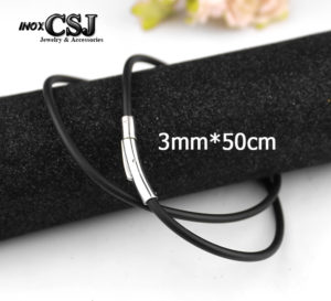 Vòng cổ dây chuyền cao su đen 3ly bền đẹp giá rẻ