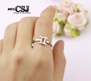 nhẫn inox cung song tử tran sức 12 cung hoàng đạo