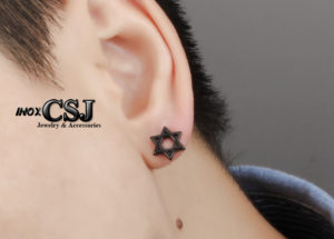 bông tai inox sơn đen hình ngôi sao đẹp giá rẻ