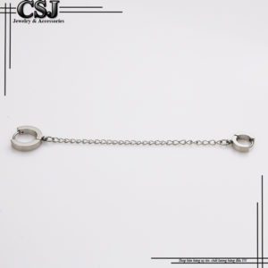 bông tai nữ inox hai khoen độc đáo phong cách Hàn Quốc