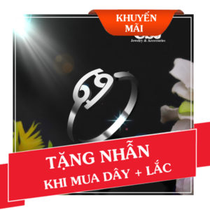 khuyến mãi tặng nhẫn cung cự giải khi mua combo dây chuyền và lắc tay