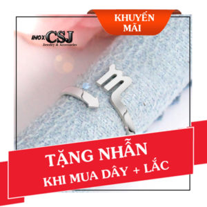 khuyến mãi tặng nhẫn cung thần nông khi mua combo dây chuyền và lắc tay