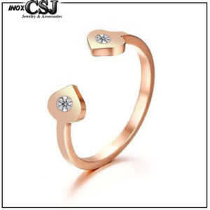Nhẫn titan 2 trái tim mạ vàng hồng cực xinh giá rẻ không đen vĩnh viễn, nơi chuyên bán sỉ nhẫn titan, nhẫn nữ titan trái tim giá sỉ rẻ nhất thị trường HCM và Hà Nội,