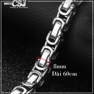 Dây chuyền nam inox, vòng cổ nam inox 8mm dài 60cm thời trang HQ đẹp giá rẻ nhất HCM