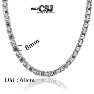 Dây chuyền nam inox, vòng cổ nam inox 8mm dài 60cm thời trang HQ đẹp giá rẻ nhất HCM