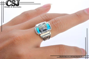 CSJ chuyên bán nhẫn inox nam sư tử 1973 đá xanh cực đẹp giá sỉ rẻ nhất thị trường HCM, Công Sang trực tiếp nhậng ia công sản xuất nhẫn nam inox thời trang HQ đẹp giá rẻ bán bỏ sỉ toàn quốc