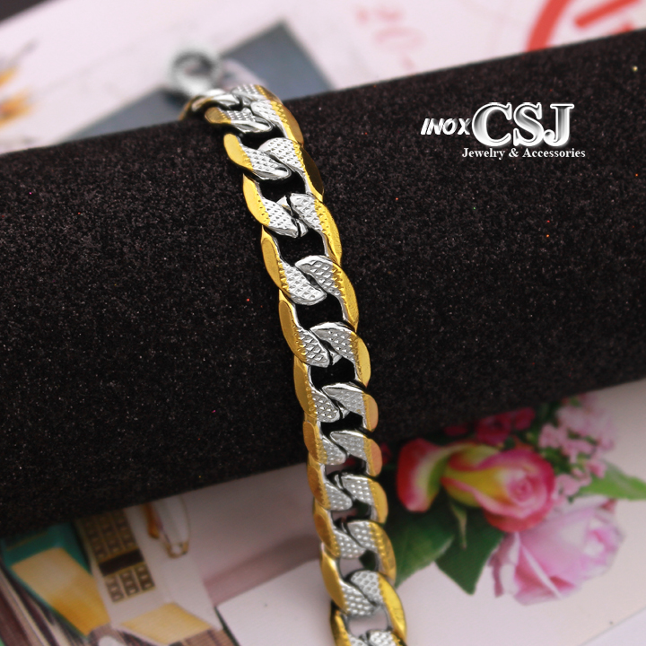 vòng tay nam inox ,Lắc tay nam inox kiểu lặc mạ vàng cách điệu thời trang Hàn Quốc giá rẻ tại HCM