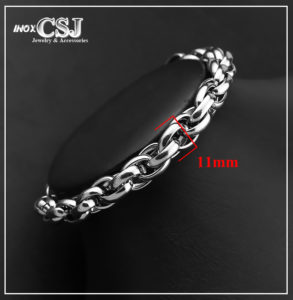 Nơi chuyên bán bỏ sỉ lắc tay nam inox thời trang khoen lồng bảng to 11ly, vòng tay nam inox to đẹp cá tính không đen giá rẻ HQ,