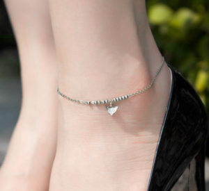 Lắc chân titan con cáo màu trắng, vòng chân hồ ly không đen vĩnh viễn