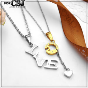 Dây chuyền cặp đôi inox chữ love đẹp giá rẻ món quà tình yêu ý nghĩa