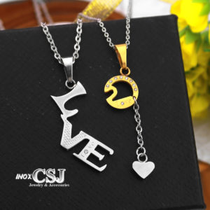 Dây chuyền cặp đôi inox chữ love đẹp giá rẻ món quà tình yêu ý nghĩa