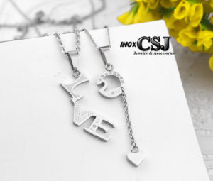Dây chuyền cặp đôi chữ love, vòng cổ tình nhân chữ love đẹp, không đen, giá rẻ