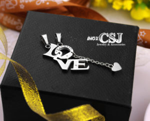 Dây chuyền cặp đôi chữ love, vòng cổ tình nhân chữ love đẹp, không đen, giá rẻ