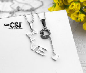 Dây chuyền đôi, vòng cổ cặp inox chữ love cực xinh không đen giá rẻ , quà tặng tình nhân