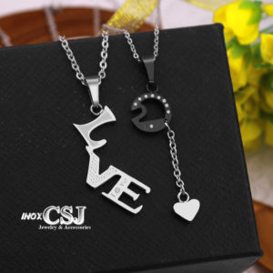 Dây chuyền đôi, vòng cổ cặp inox chữ love cực xinh không đen giá rẻ , quà tặng tình nhân