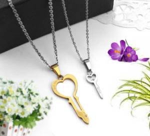 Vòng cổ đôi, dây chuyền cặp hình chìa khóa đẹp không đen giá rẻ nhất , món quà cặp đôi ý nghĩa