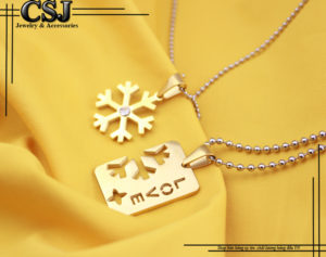 Công Sang chuyên bán sỉ lẻ dây chuyền inox cặp đôi bông hoa tuyết, vòng cổ cặp đôi tình nhân mảnh ghép hình hoa tuyết