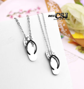 Dây chuyền cặp hình đôi dép, bán vòng cổ cặp đôi dép