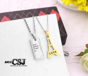 Dây chuyền , vòng cổ cặp đôi inox hình tháp Eiffel không đen , đẹp giá rẻ tại HCM, món quà ý nghĩa