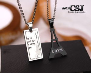 Dây chuyền , vòng cổ cặp đôi tháp eiffel inox cao cấp không đen giá rẻ , món quà ý nghĩa