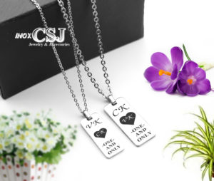 Dây chuyền inox cặp đôi vợ chồng, vòng cổ inox CK VK