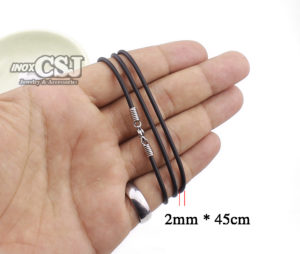 dây chuyền cao su 2ly khóa inox không đen vĩnh viễn