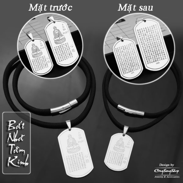 măt dây chuyền bát nhã tâm kinh màu vàng