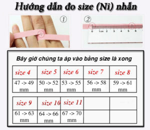 Hướng dẫn cách đo size nhẫn