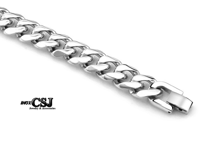 Trang sức nam inox CSj chuyên bán lắc tay lặc đơn 13ly vác cạnh cực đẹp, vòng tay nam inox thời trang Hàn Quốc kiểu lặc