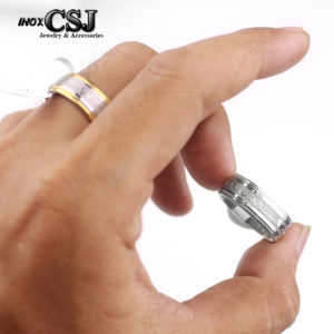 Nhẫn nhịp tim nam inox cao cấp, Công Sang chuyên bán sỉ nhẫn nam inox họa tiết hình nhịp tim