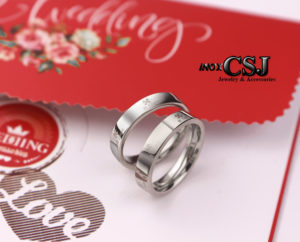 Nhẫn cặp cỏ 4 lá inox, nhẫn đôi inox cỏ bốn lá may mắn đẹp giá rẻ CSJ