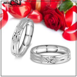 Nhẫn cặp phun cát inox, nhẫn đôi tình nhâninox phun cát đẹp ý nghĩa không đen