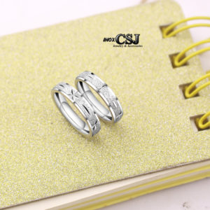 Nhẫn cặp phun cát inox, nhẫn đôi tình nhâninox phun cát đẹp ý nghĩa không đen