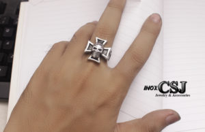 nhẫn nam inox đầu lâu, nhẫn inox đầu lâu dành cho nam thời trang chrome heart