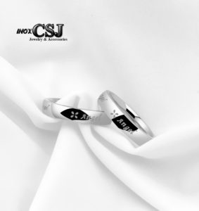 Nhẫn cặp angel inox, nhẫn đôi tình nhân angel đẹp