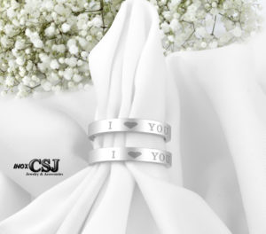 nhẫn inox i love you cặp đôi, nhẫn tình nhân i love you inox cao cấp